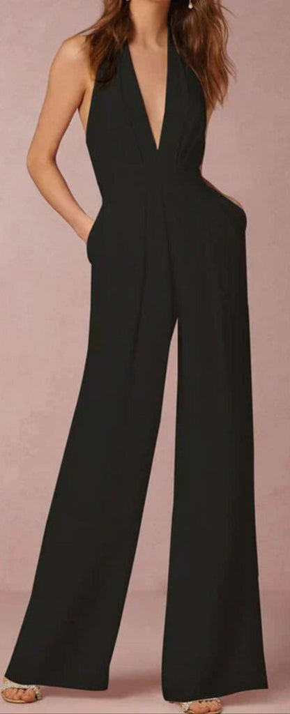 Women's Jumpsuit | Deep V-neck