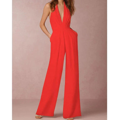 Women's Jumpsuit | Deep V-neck