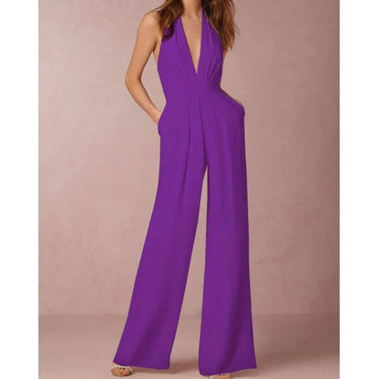 Women's Jumpsuit | Deep V-neck