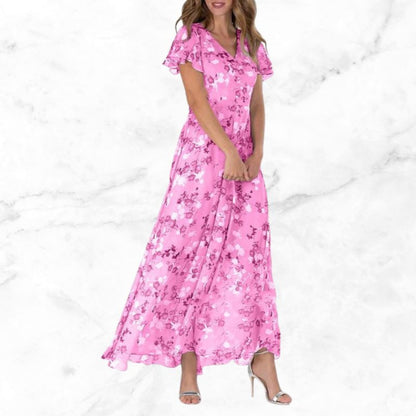 Women's Maxi Dress | V-neck Floral Print