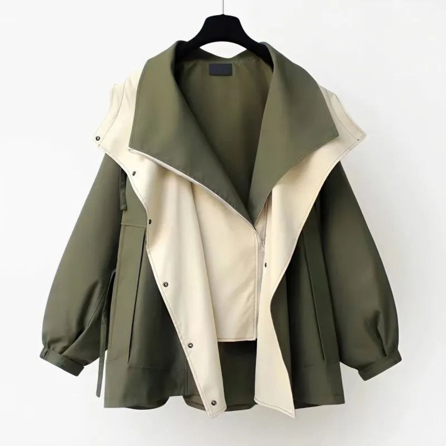 Women's Hooded Jacket | Two-Tone Button Up