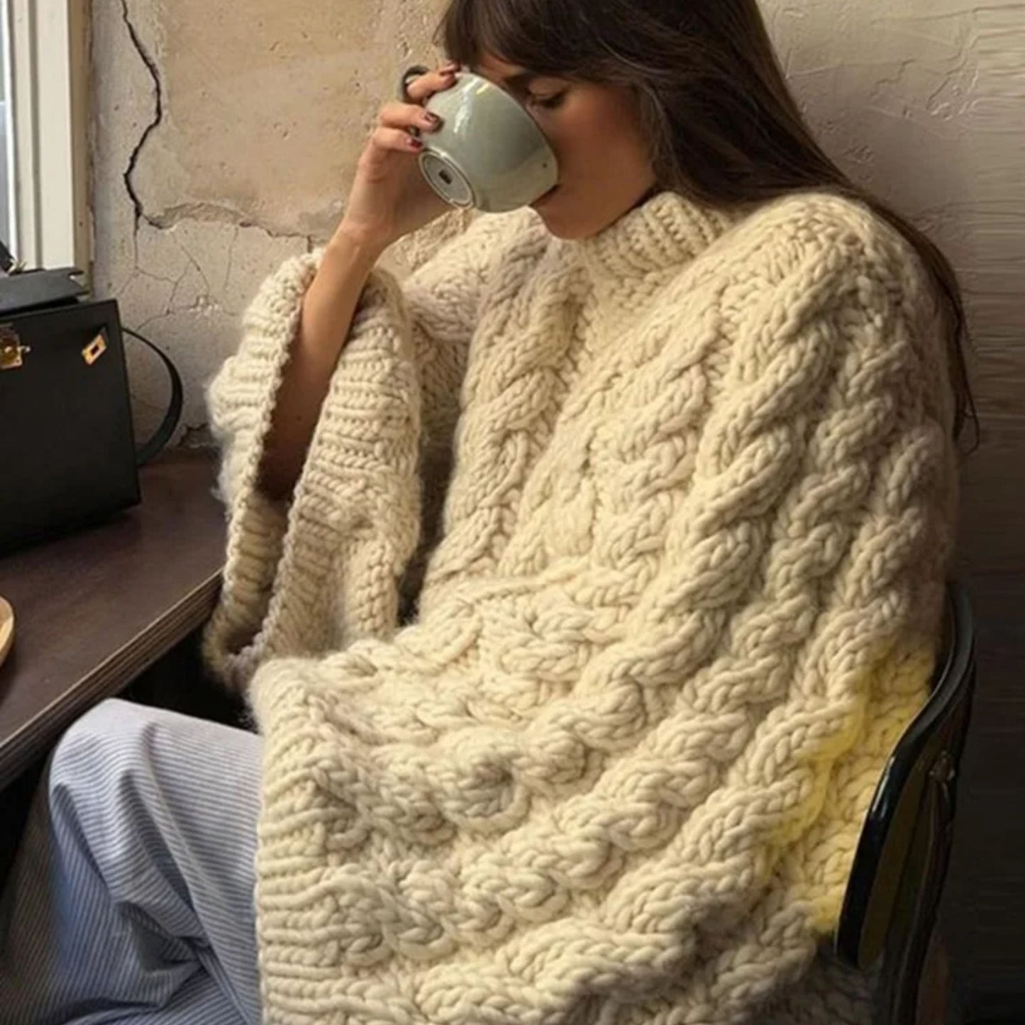 Women's Oversized Sweater | Chunky Cable Knit