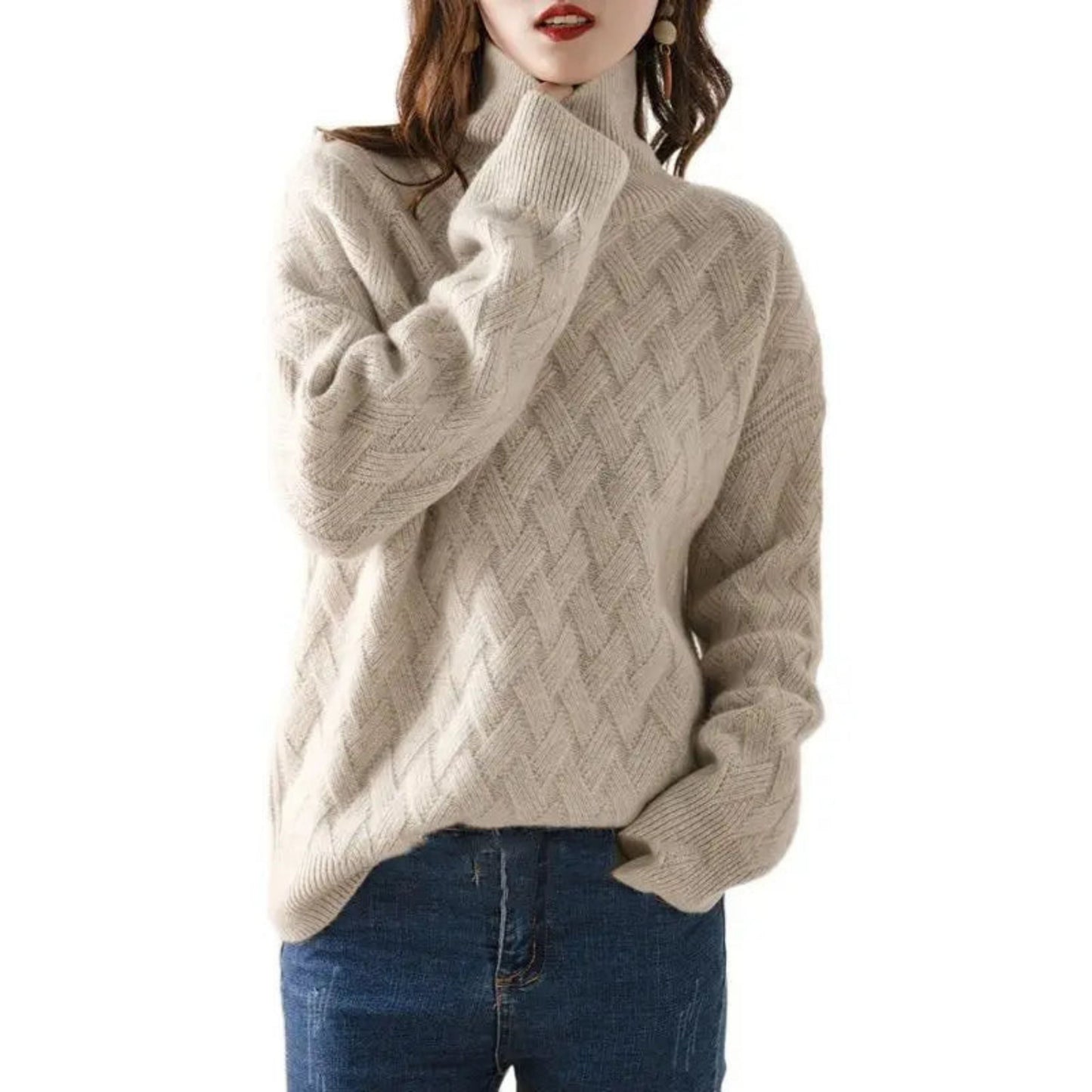 Women's Turtleneck | Oversized Cable Knit