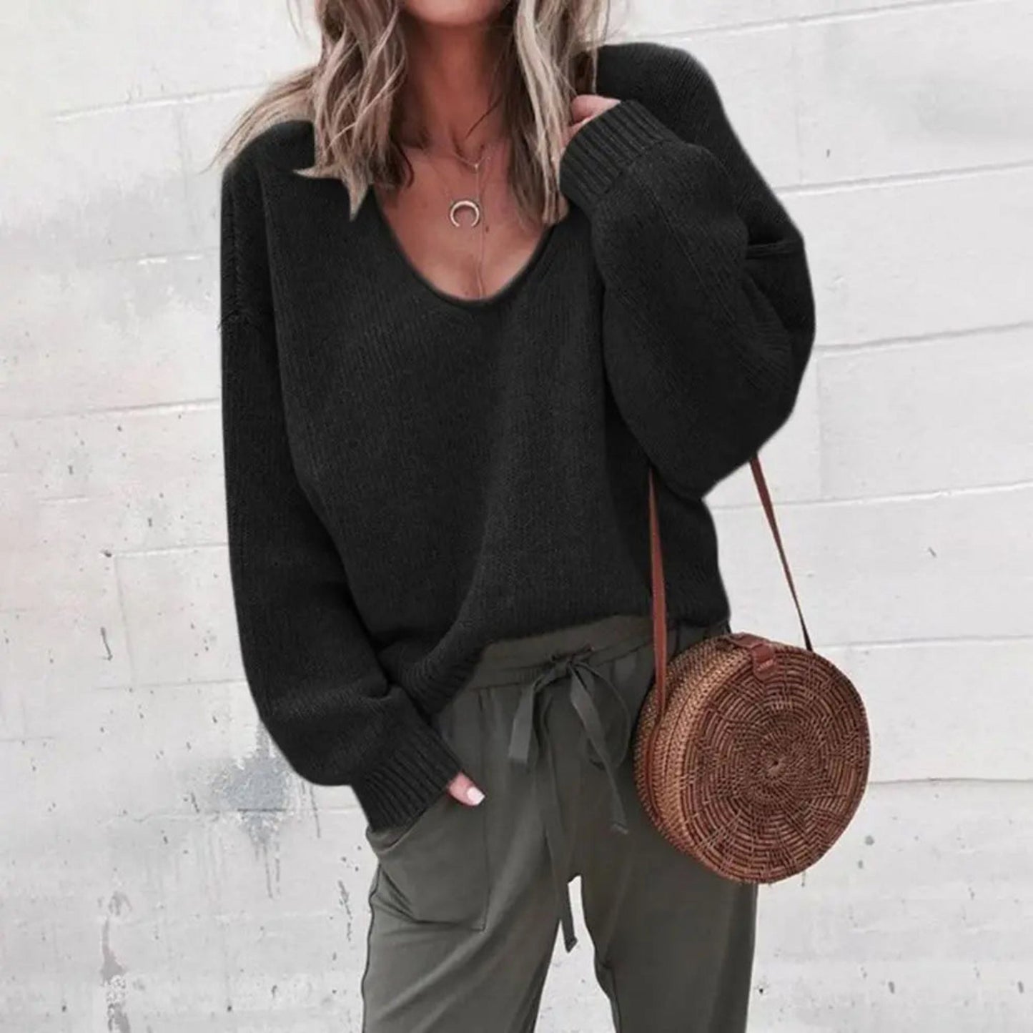 Women's Oversized Sweater | V-Neck