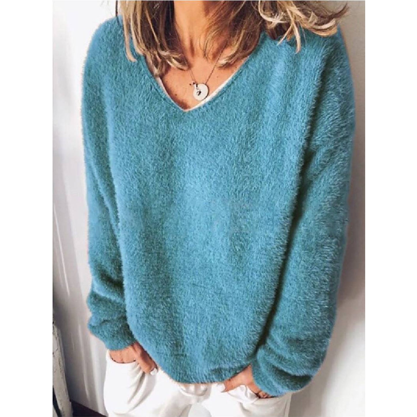 Women's V-Neck Sweater | Relaxed Fit