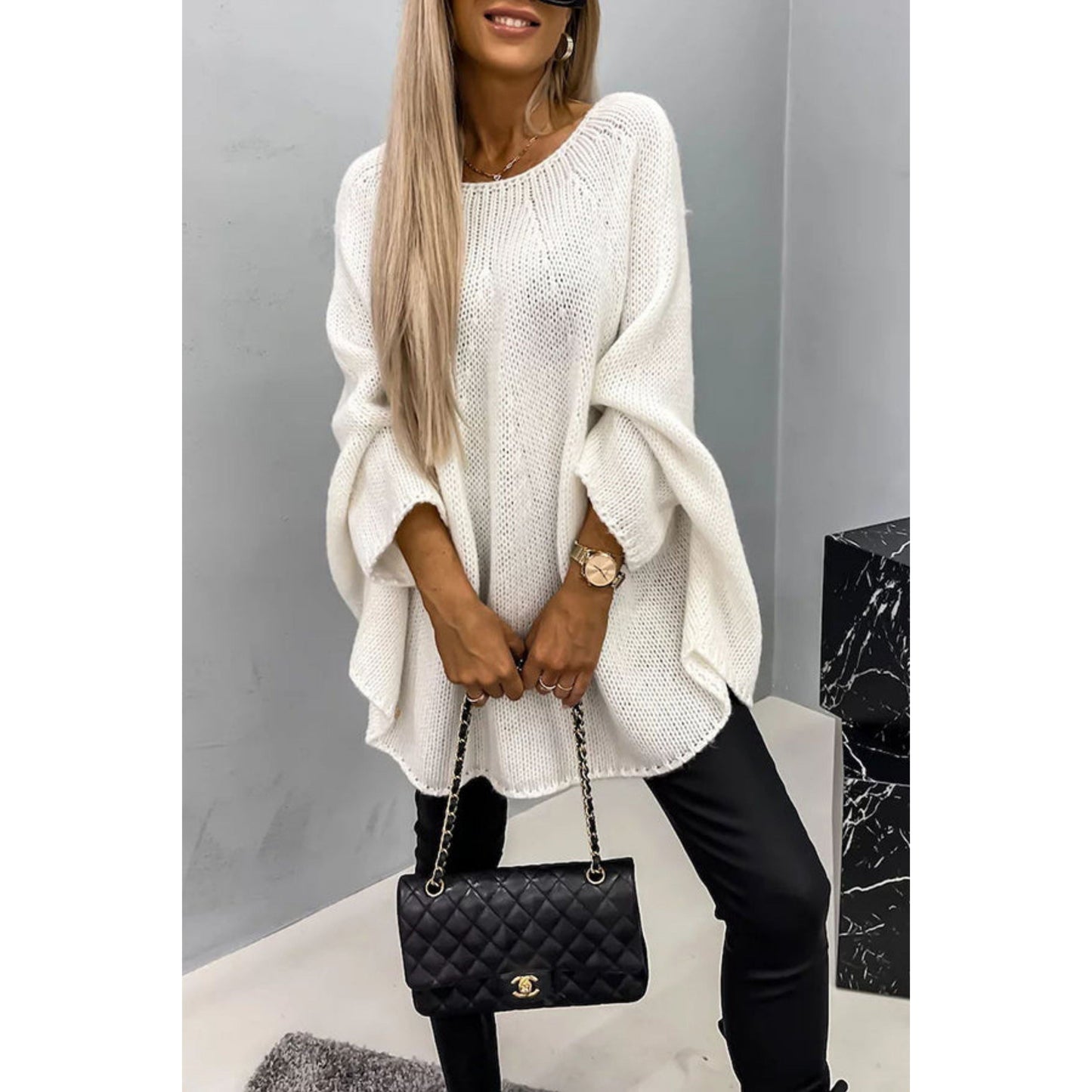 Women's Oversized Sweater | Batwing Sleeves