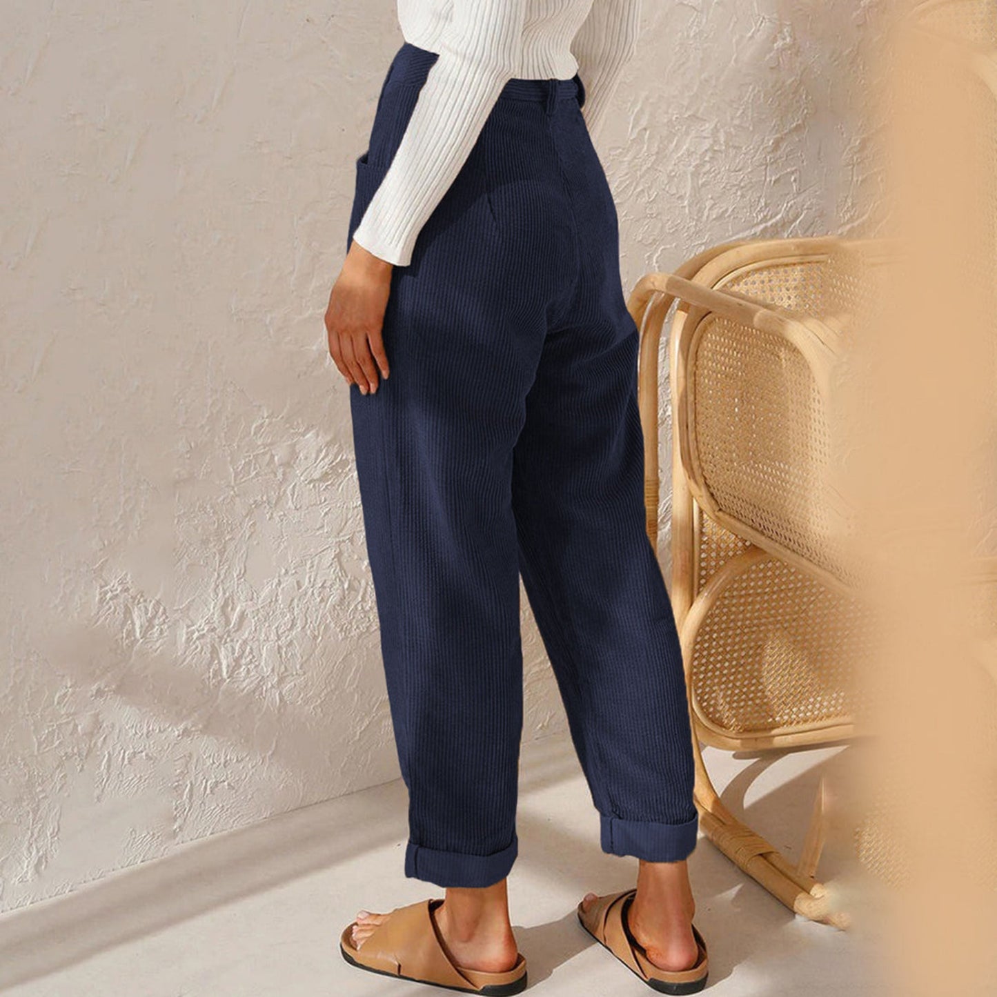 Women's Corduroy Trousers | High-Waisted