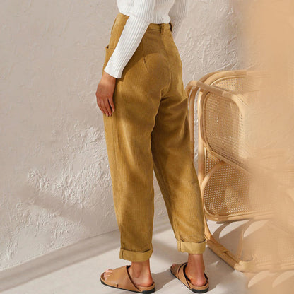 Women's Corduroy Trousers | High-Waisted