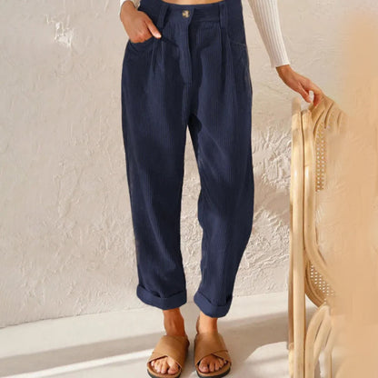 Women's Corduroy Trousers | High-Waisted