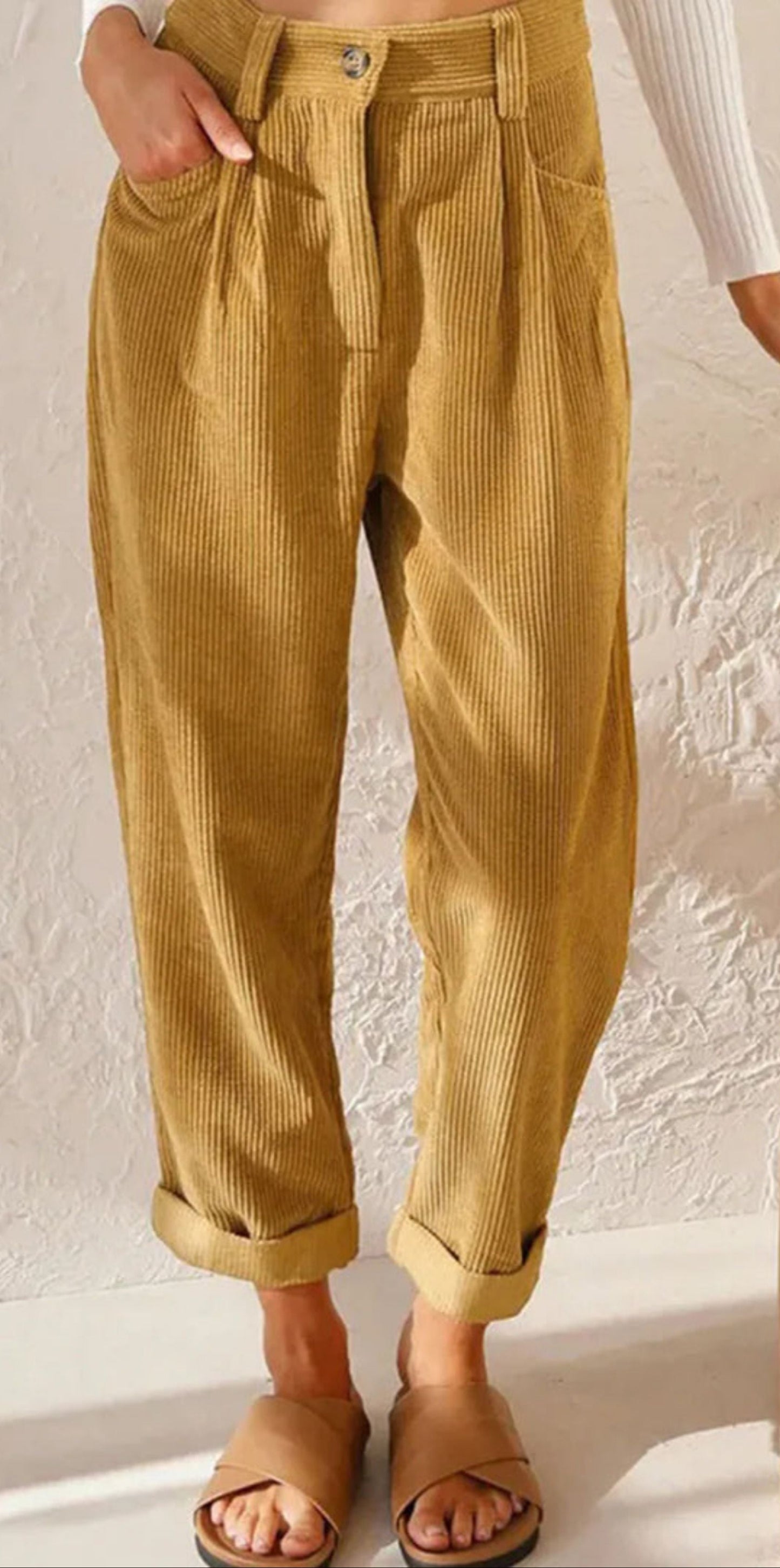 Women's Corduroy Trousers | High-Waisted