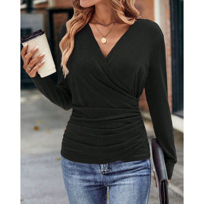 Women's Wrap Top | Sophisticated Long Sleeves