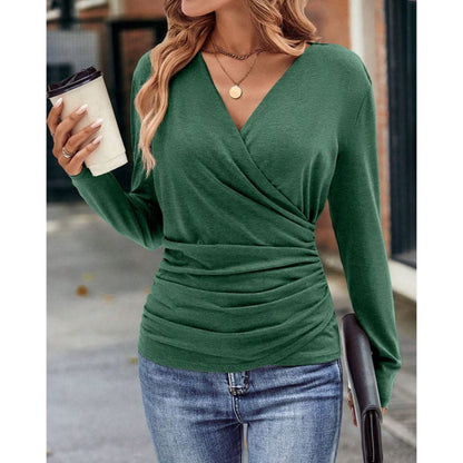 Women's Wrap Top | Sophisticated Long Sleeves