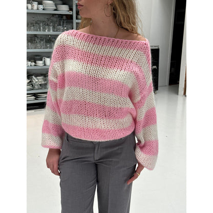 Women's Off-Shoulder Sweater | Striped Knit