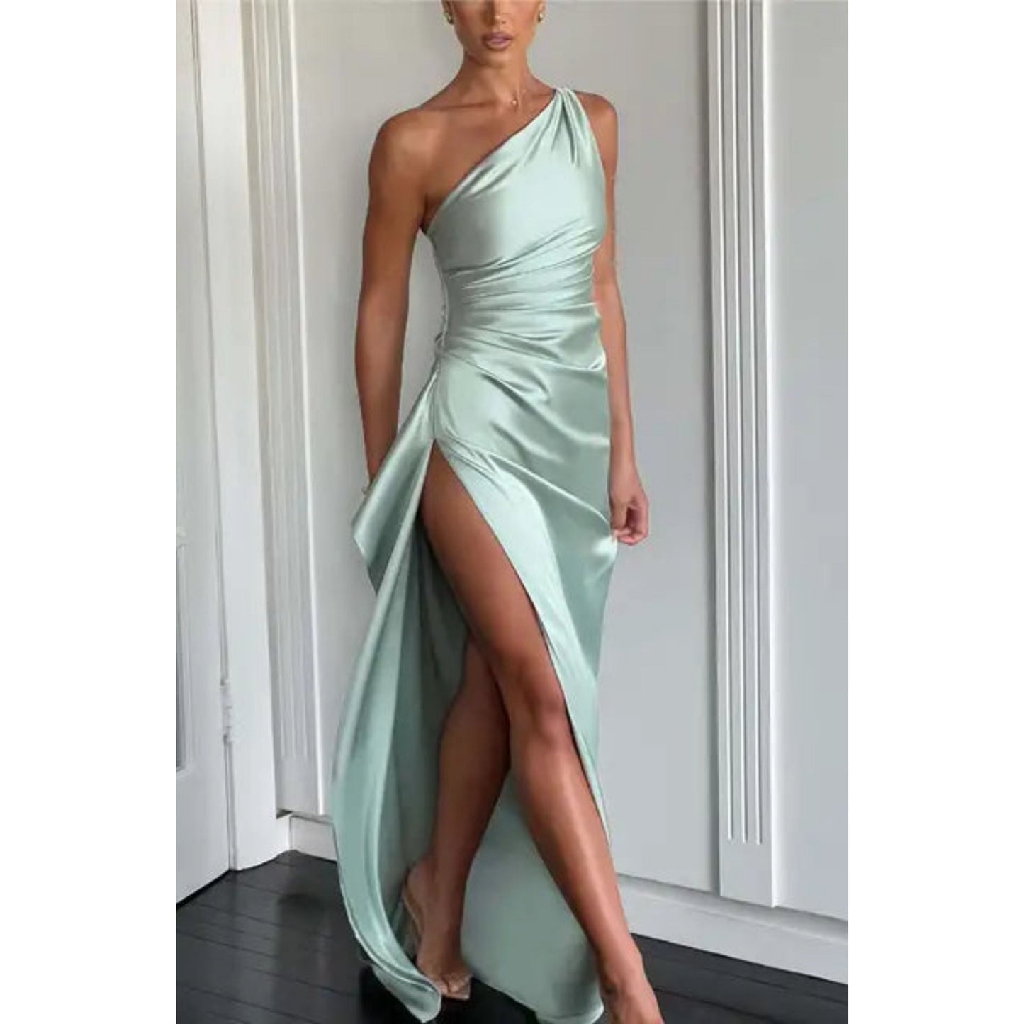 Ladies Evening Dress | Asymmetric Split Maxi