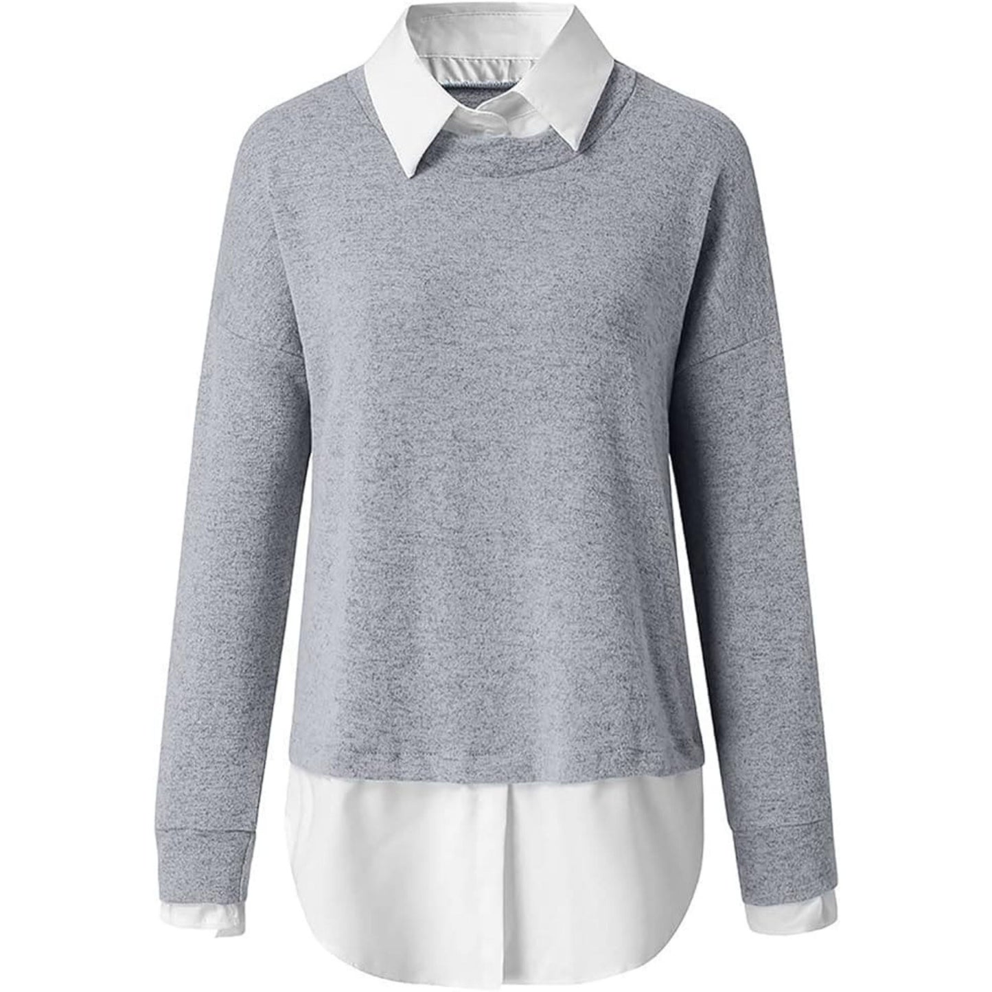 Women's Sweater | Layered Shirt Collar