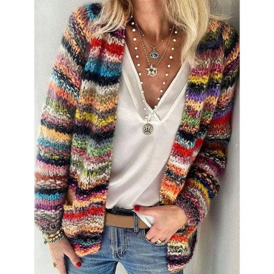 Women's Knitted Vest | Colorful Stripes